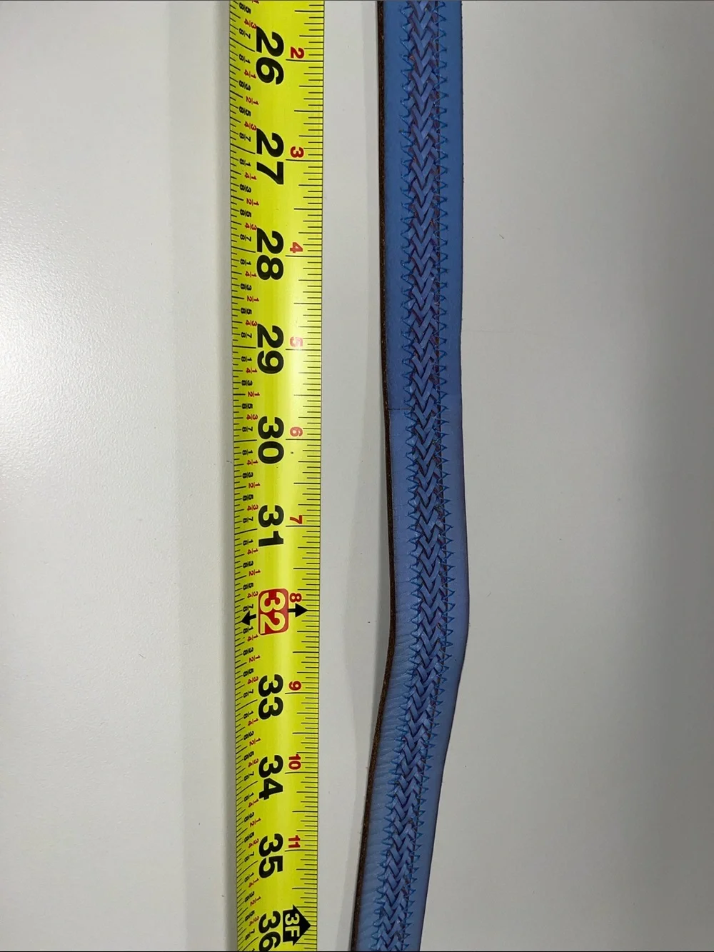 J. Crew Pale Blue Braided Leather Belt with Antique Brass Rings XS/S - Picture 5 of 13